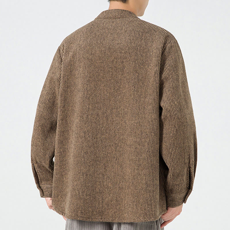 Buddha Stones Langarm-Herren-Baumwolljacke mit Froschknopf-Design und Taschen - image 51