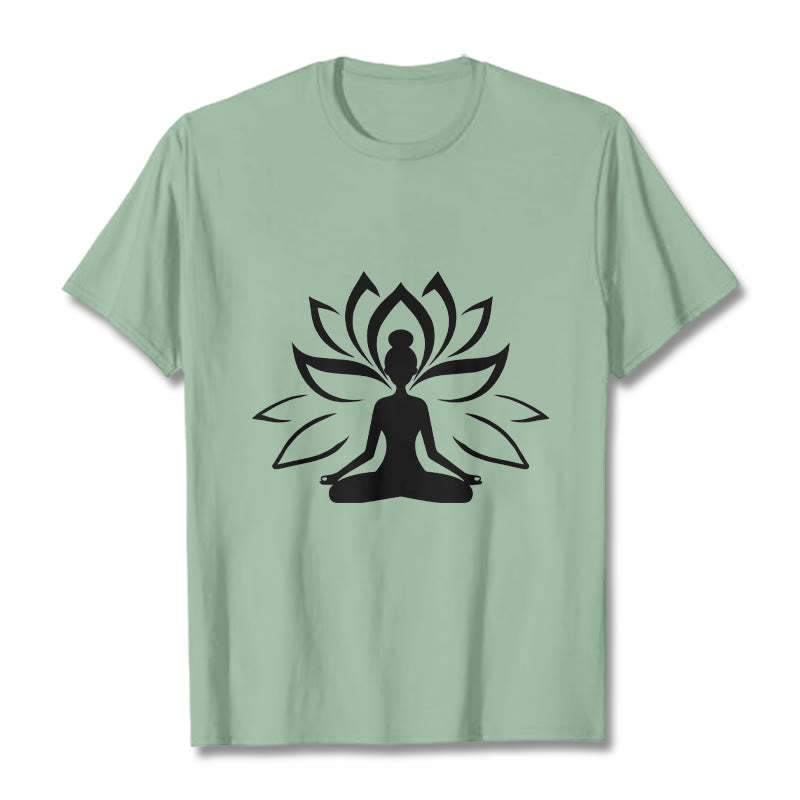Buddha Stones Lotus Meditieren Person T T-shirt - Blassgrün - 2XL - image 15