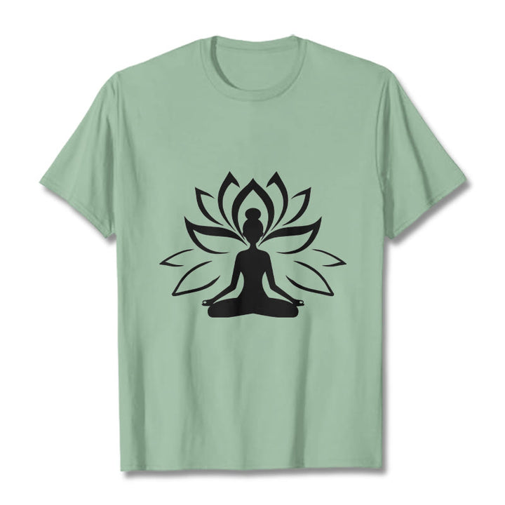 Buddha Stones Lotus Meditieren Person T T-shirt - Blassgrün - 2XL - image 15
