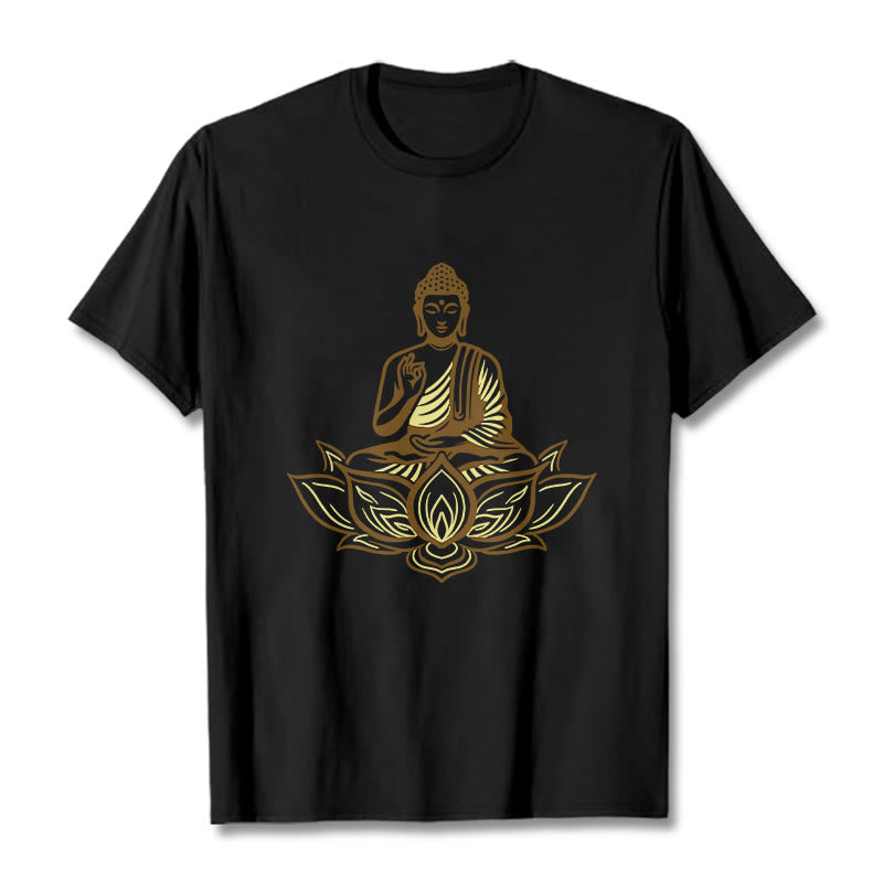 Buddha Stones Buddha Meditieren Im Lotus Tee T-shirt - Schwarz - 2XL - image 5