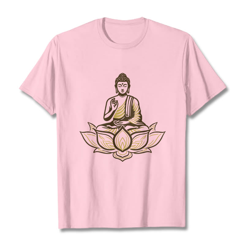 Buddha Stones Buddha Meditieren Im Lotus Tee T-shirt - Hellrosa - 2XL - image 13