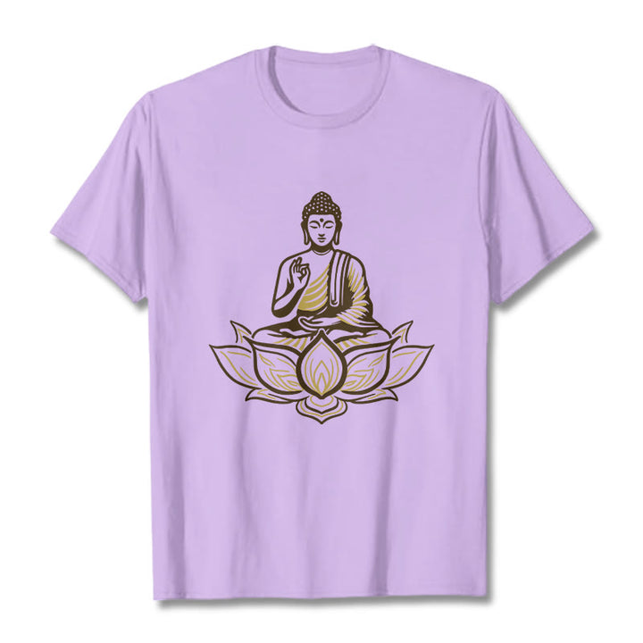 Buddha Stones Buddha Meditieren Im Lotus Tee T-shirt - Pflaume - 2XL - image 17