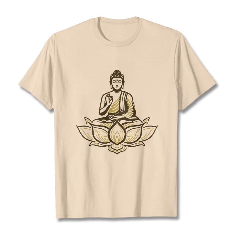 Buddha Stones Buddha Meditieren Im Lotus Tee T-shirt - Bisque - 2XL - image 9