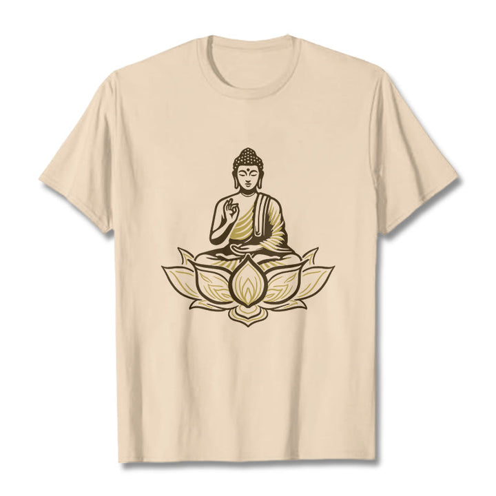 Buddha Stones Buddha Meditieren Im Lotus Tee T-shirt - Bisque - 2XL - image 9