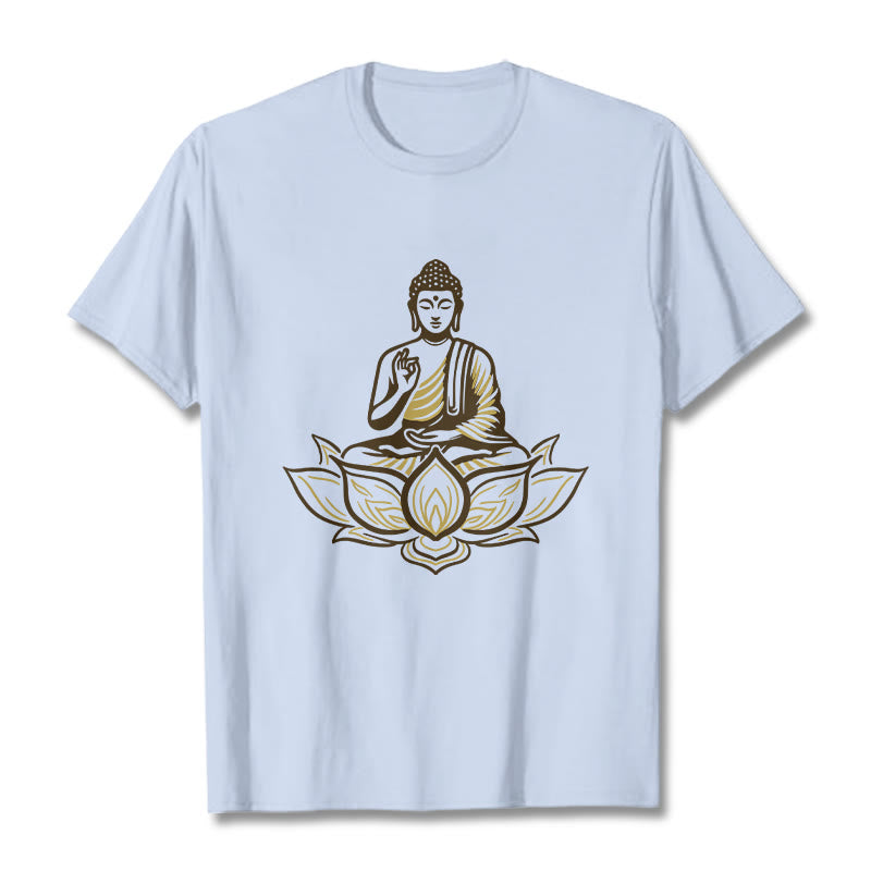 Buddha Stones Buddha Meditieren Im Lotus Tee T-shirt - HellCyan - 2XL - image 19