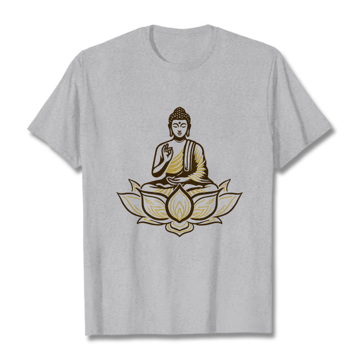 Buddha Stones Buddha Meditieren Im Lotus Tee T-shirt - Hellgrau - 2XL - image 20
