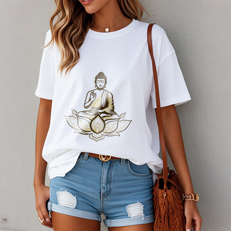Buddha Stones Buddha Meditieren Im Lotus Tee T-shirt - image 3