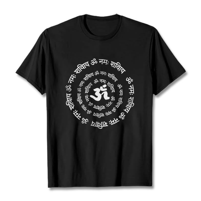 Buddha Stones OM Symbol Sanskrit Mantras Design Baumwolle T-shirt - Schwarz - 2XL - image 7
