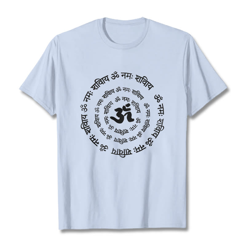 Buddha Stones OM Symbol Sanskrit Mantras Design Baumwolle T-shirt - HellCyan - 2XL - image 11