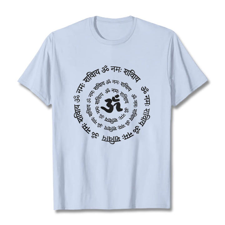 Buddha Stones OM Symbol Sanskrit Mantras Design Baumwolle T-shirt - HellCyan - 2XL - image 11