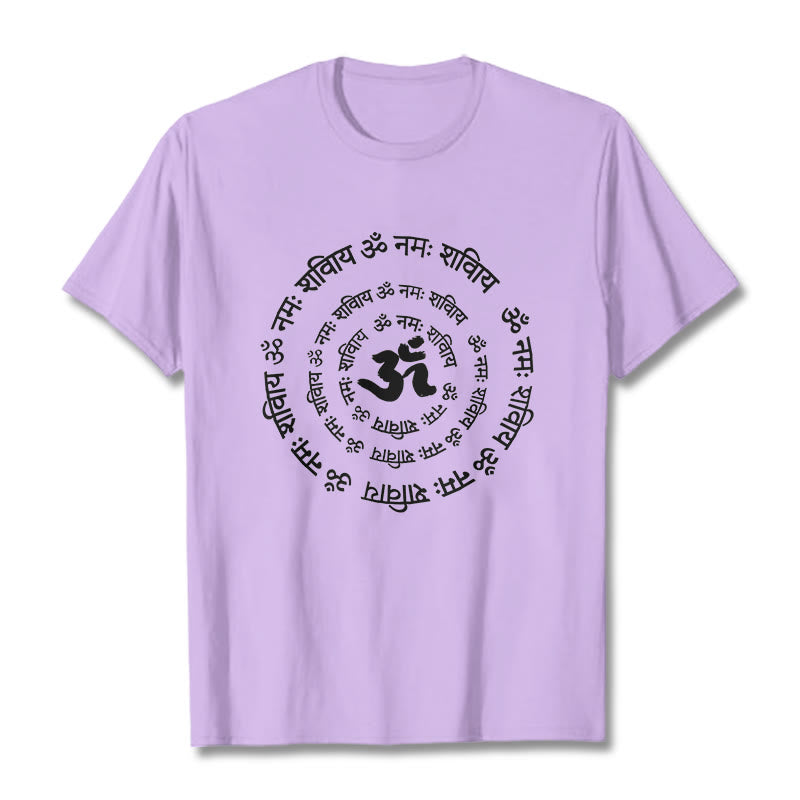 Buddha Stones OM Symbol Sanskrit Mantras Design Baumwolle T-shirt - Pflaume - 2XL - image 14