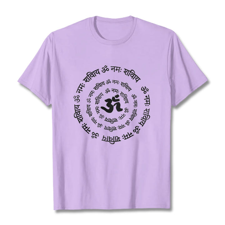 Buddha Stones OM Symbol Sanskrit Mantras Design Baumwolle T-shirt - Pflaume - 2XL - image 14