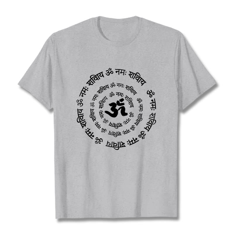 Buddha Stones OM Symbol Sanskrit Mantras Design Baumwolle T-shirt - Hellgrau - 2XL - image 20