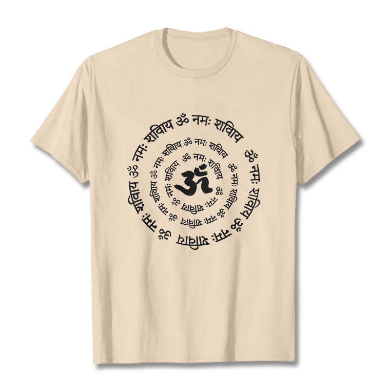 Buddha Stones OM Symbol Sanskrit Mantras Design Baumwolle T-shirt - Bisque - 2XL - image 12