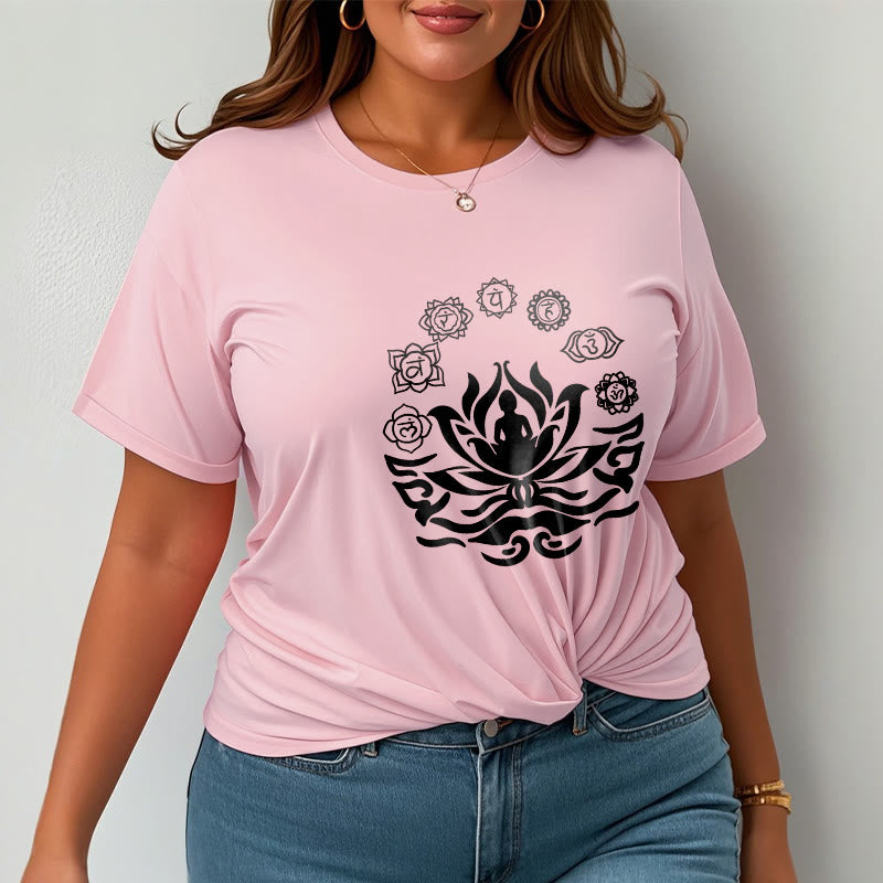 Buddha Stones OM Symbol Sanskrit Mantras Buddha Lotus Blume Design T T-shirt - image 17
