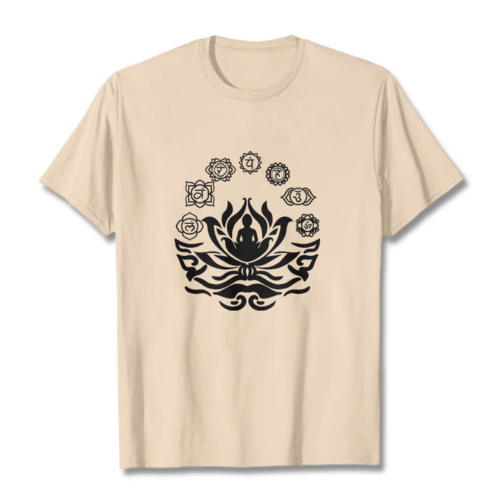 Buddha Stones OM Symbol Sanskrit Mantras Buddha Lotus Blume Design T T-shirt - Bisque - 2XL - image 12
