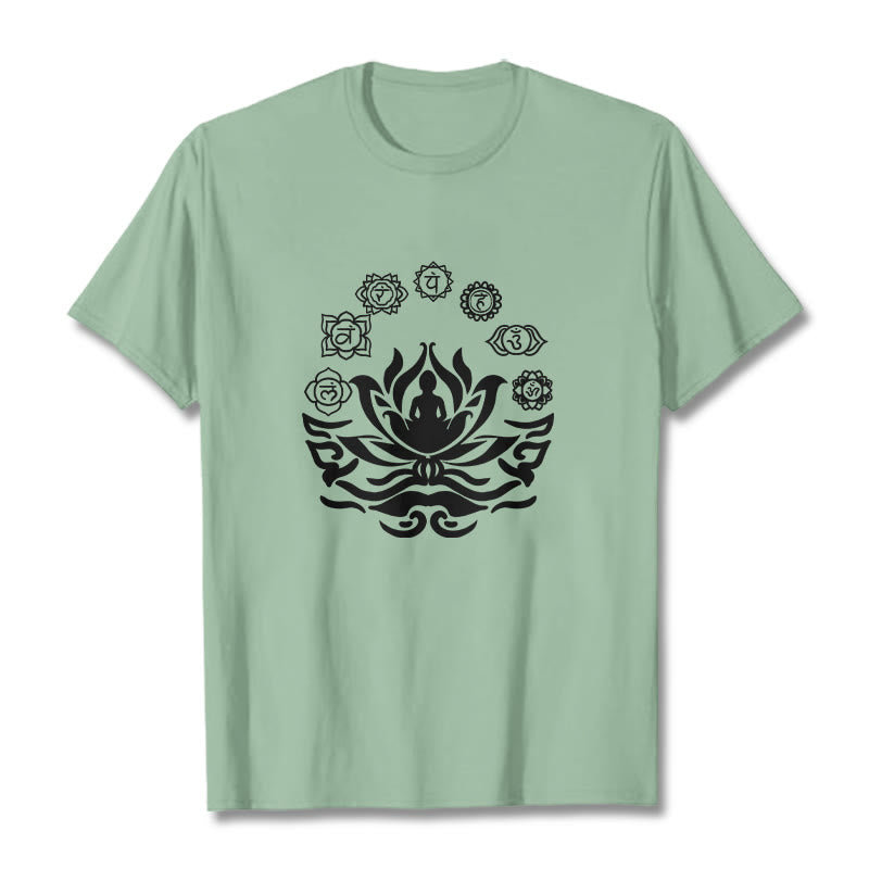 Buddha Stones OM Symbol Sanskrit Mantras Buddha Lotus Blume Design T T-shirt - Blassgrün - 2XL - image 18
