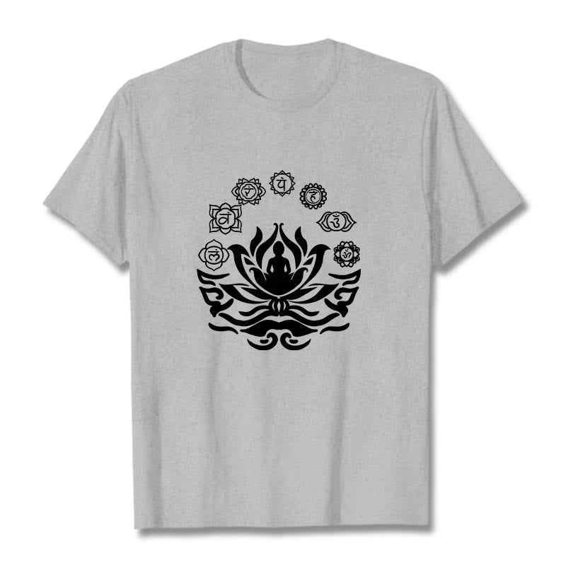 Buddha Stones OM Symbol Sanskrit Mantras Buddha Lotus Blume Design T T-shirt - Hellgrau - 2XL - image 20
