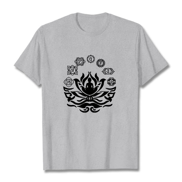 Buddha Stones OM Symbol Sanskrit Mantras Buddha Lotus Blume Design T T-shirt - Hellgrau - 2XL - image 20