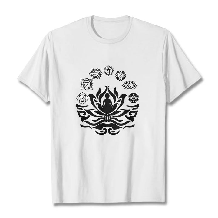 Buddha Stones OM Symbol Sanskrit Mantras Buddha Lotus Blume Design T T-shirt - Weiß - 2XL - image 1