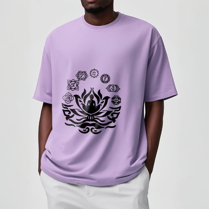 Buddha Stones OM Symbol Sanskrit Mantras Buddha Lotus Blume Design T T-shirt - image 15