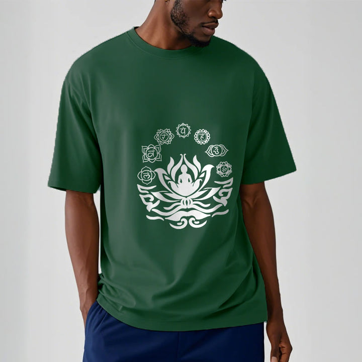 Buddha Stones OM Symbol Sanskrit Mantras Buddha Lotus Blume Design T T-shirt - image 6