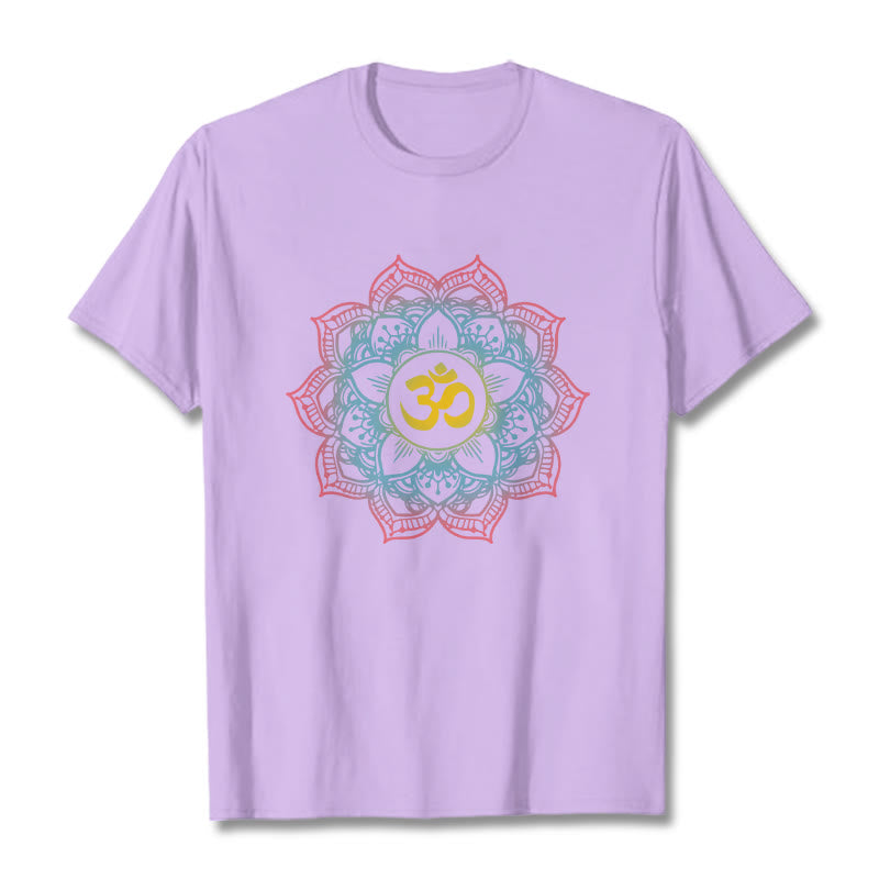 Buddha Stones Lotus-förmigen Mandala OM Symbol Design T T-shirt - Pflaume - 2XL - image 14