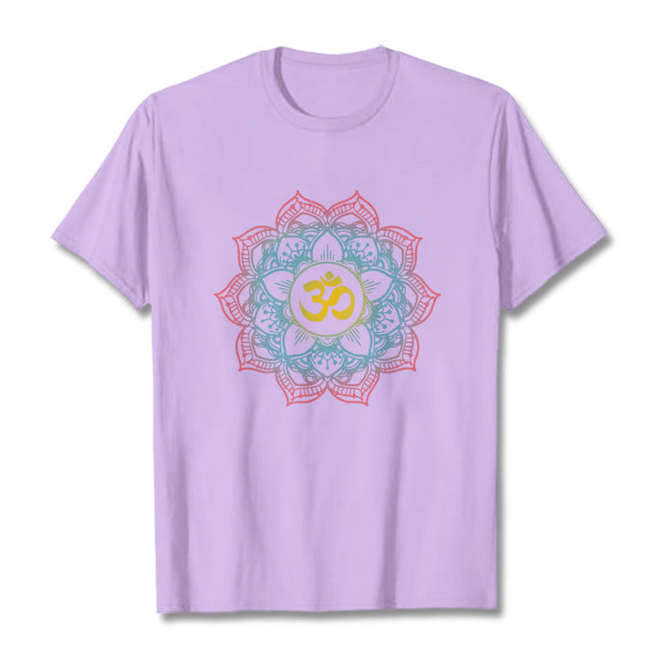 Buddha Stones Lotus-förmigen Mandala OM Symbol Design T T-shirt - Pflaume - 2XL - image 14