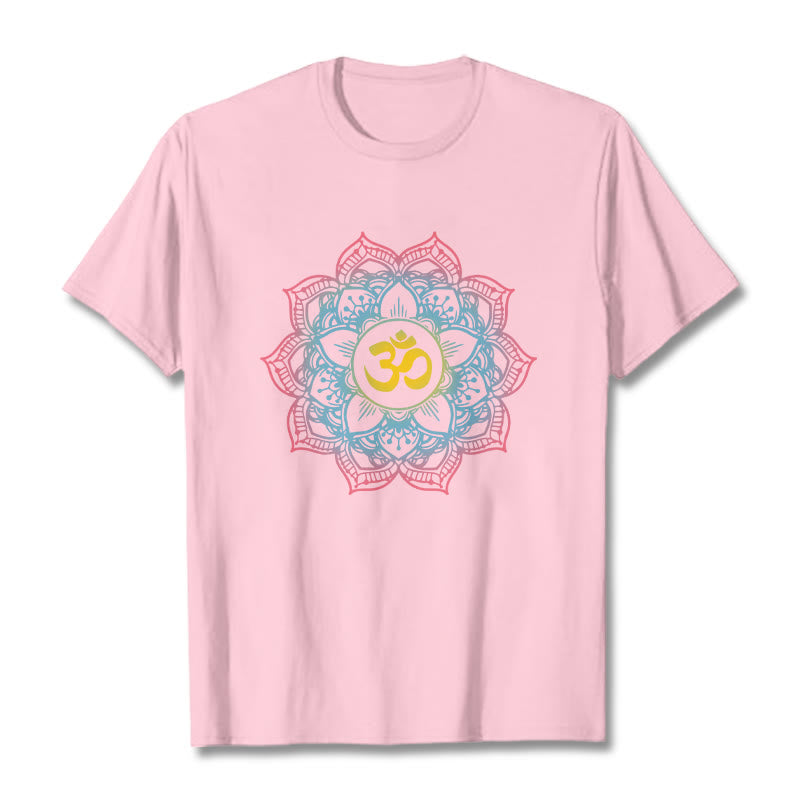 Buddha Stones Lotus-förmigen Mandala OM Symbol Design T T-shirt - Hellrosa - 2XL - image 16