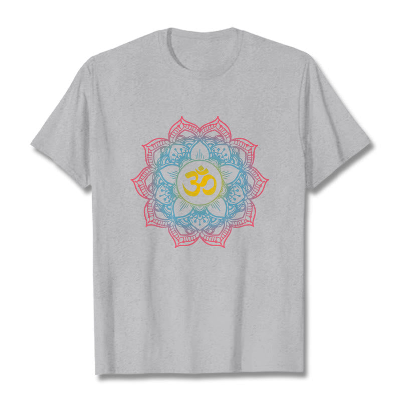 Buddha Stones Lotus-förmigen Mandala OM Symbol Design T T-shirt - Hellgrau - 2XL - image 20