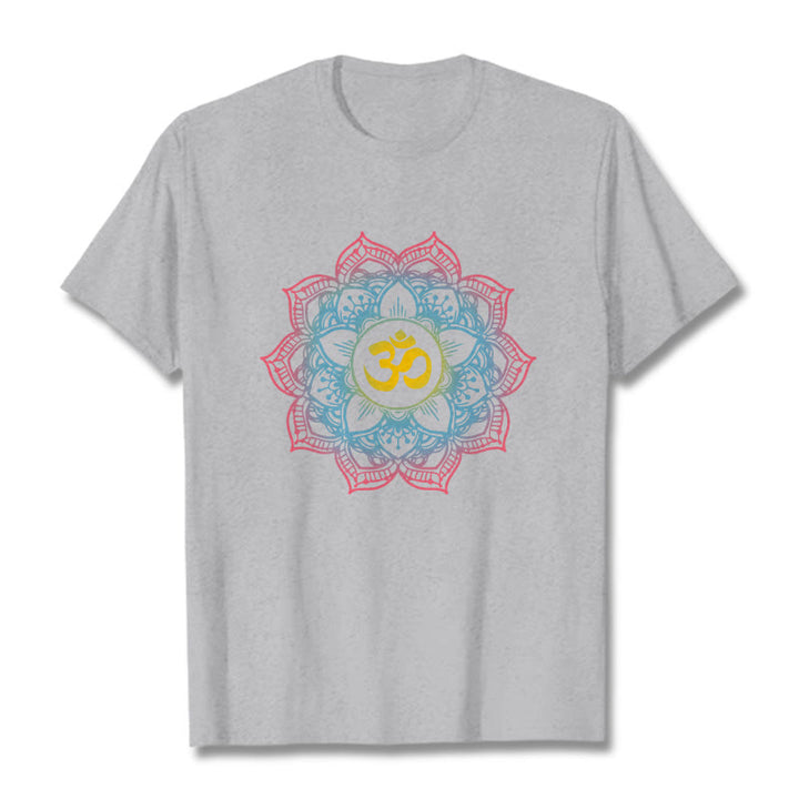 Buddha Stones Lotus-förmigen Mandala OM Symbol Design T T-shirt - Hellgrau - 2XL - image 20