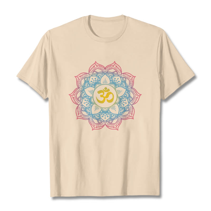 Buddha Stones Lotus-förmigen Mandala OM Symbol Design T T-shirt - Bisque - 2XL - image 12