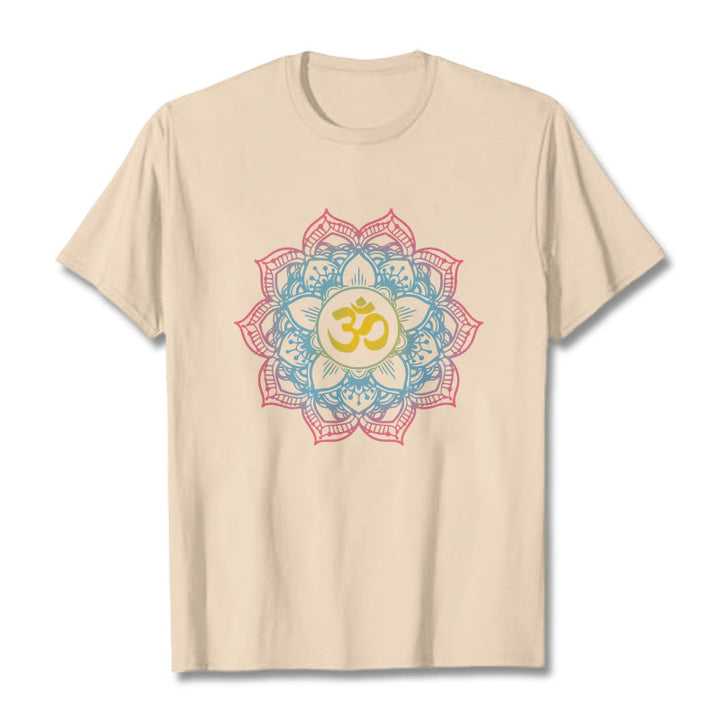 Buddha Stones Lotus-förmigen Mandala OM Symbol Design T T-shirt - Bisque - 2XL - image 12