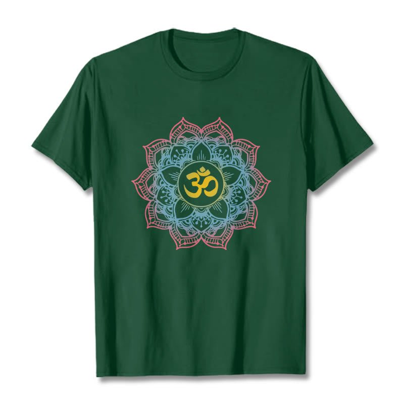 Buddha Stones Lotus-förmigen Mandala OM Symbol Design T T-shirt - WaldGrün - 2XL - image 6