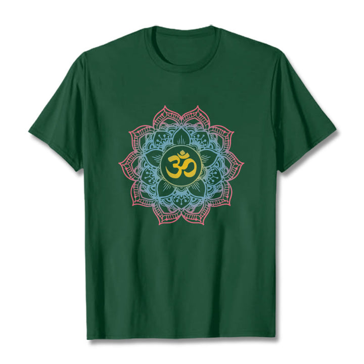 Buddha Stones Lotus-förmigen Mandala OM Symbol Design T T-shirt - WaldGrün - 2XL - image 6