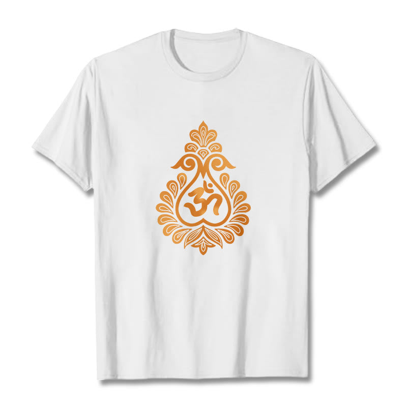 Buddha Stones Kürbis OM Symbol Design T T-shirt - Weiß - 2XL - image 1