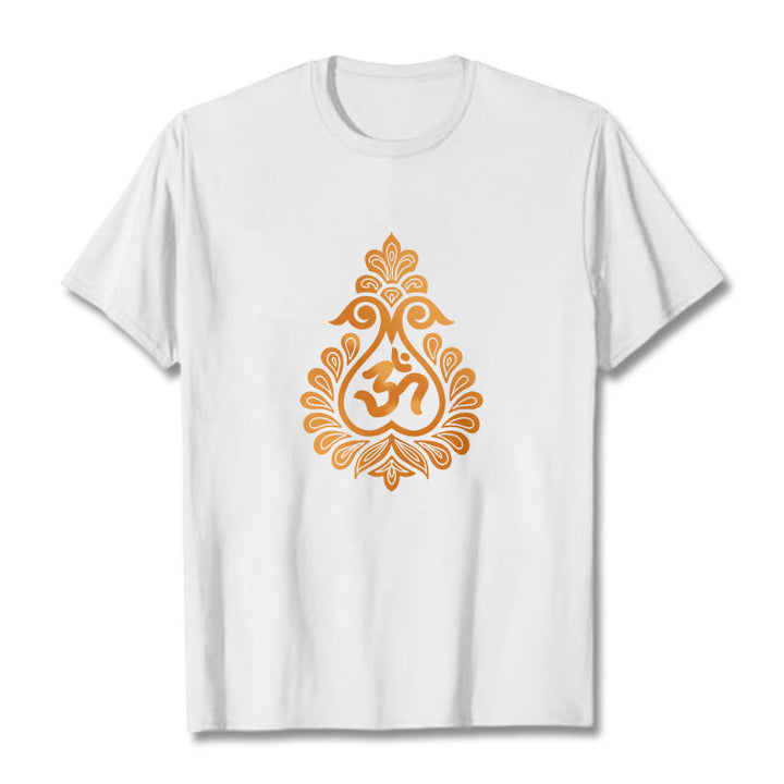 Buddha Stones Kürbis OM Symbol Design T T-shirt - Weiß - 2XL - image 1