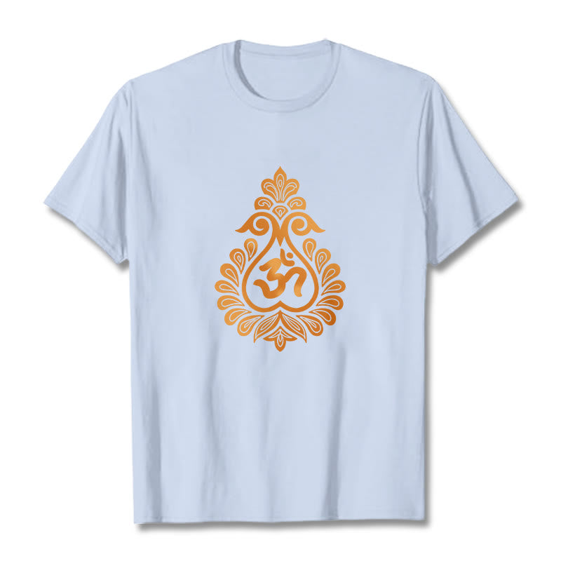 Buddha Stones Kürbis OM Symbol Design T T-shirt - HellCyan - 2XL - image 11