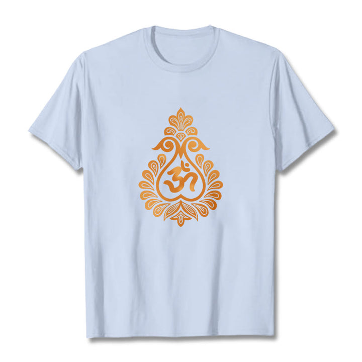Buddha Stones Kürbis OM Symbol Design T T-shirt - HellCyan - 2XL - image 11