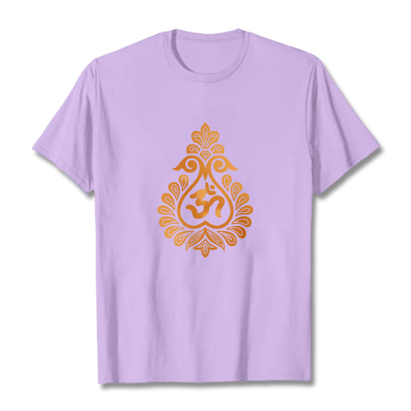 Buddha Stones Kürbis OM Symbol Design T T-shirt - Pflaume - 2XL - image 14