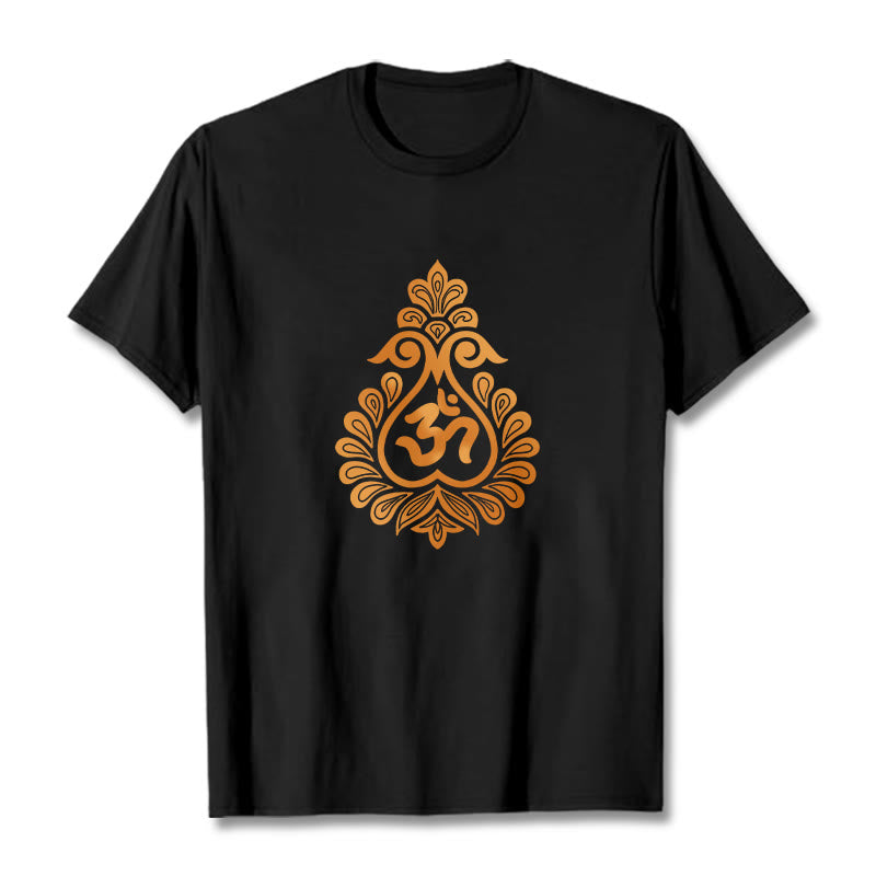 Buddha Stones Kürbis OM Symbol Design T T-shirt - Schwarz - 2XL - image 5
