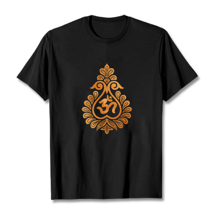 Buddha Stones Kürbis OM Symbol Design T T-shirt - Schwarz - 2XL - image 5