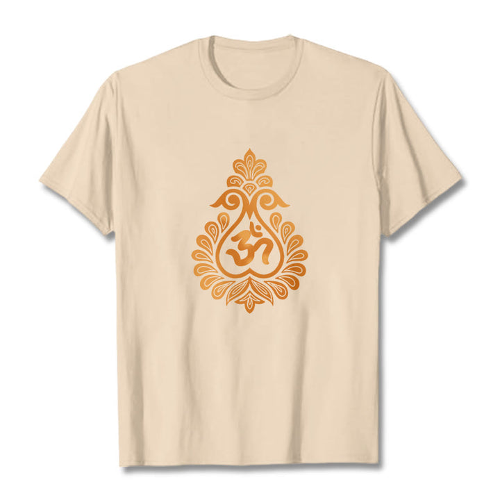 Buddha Stones Kürbis OM Symbol Design T T-shirt - Bisque - 2XL - image 12