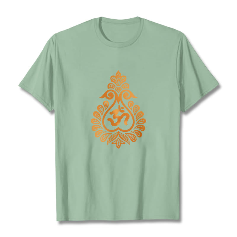 Buddha Stones Kürbis OM Symbol Design T T-shirt - Blassgrün - 2XL - image 18
