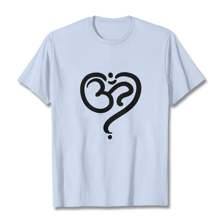 Buddha Stones Liebe Herz OM Symbol Design T T-shirt - HellCyan - 2XL - image 11
