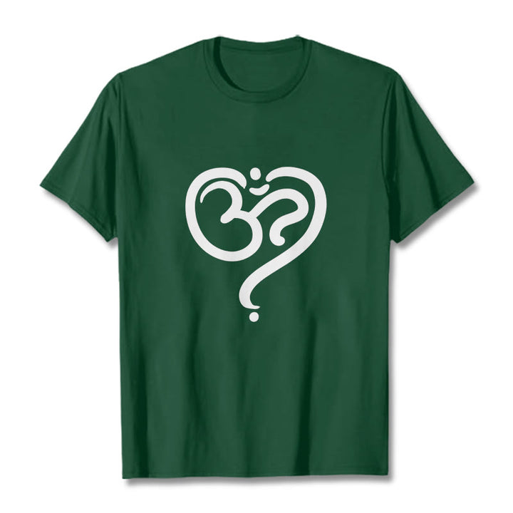 Buddha Stones Liebe Herz OM Symbol Design T T-shirt - WaldGrün - 2XL - image 9