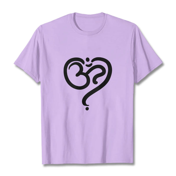 Buddha Stones Liebe Herz OM Symbol Design T T-shirt - Pflaume - 2XL - image 14