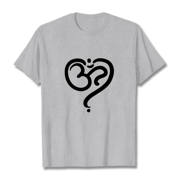 Buddha Stones Liebe Herz OM Symbol Design T T-shirt - Hellgrau - 2XL - image 20