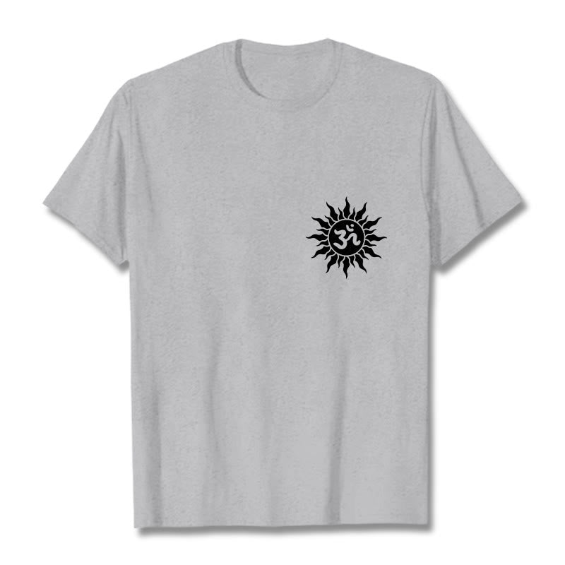 Buddha Stones Sonne OM Symbol Design T T-shirt - Hellgrau - 2XL - image 20