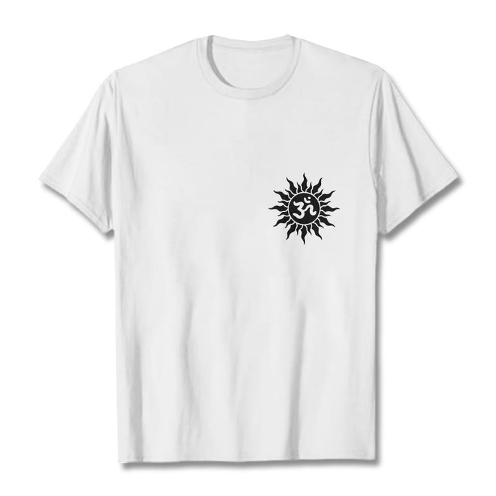 Buddha Stones Sonne OM Symbol Design T T-shirt - Weiß - 2XL - image 8